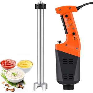750W Commercial Immersion Blender Brushless DC Variable Speed Motor 12000 RPM Heavy Duty Hand Mixer 21" Removable Shaft 50 Gallon Large Capacity Pro Food Blender for High-Output Kitchens