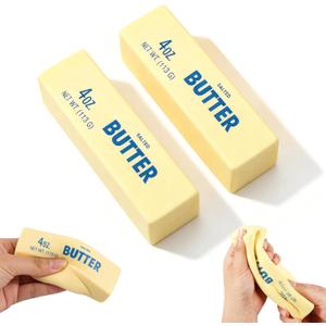 3 x 2-Pack Butter Squishy, Squeeze Toys Butter Slow Rising Squishy, Cute Desk Decor for Anxiety Relief – Ideal for Adults, Kids & Anxious People, for Office, School, Daily Use & Gift (Beige)