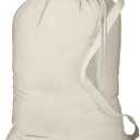 SHOPINUSA Heavy Canvas Laundry Bags W/Shoulder Strap (Small-Medium-Large) (Large)