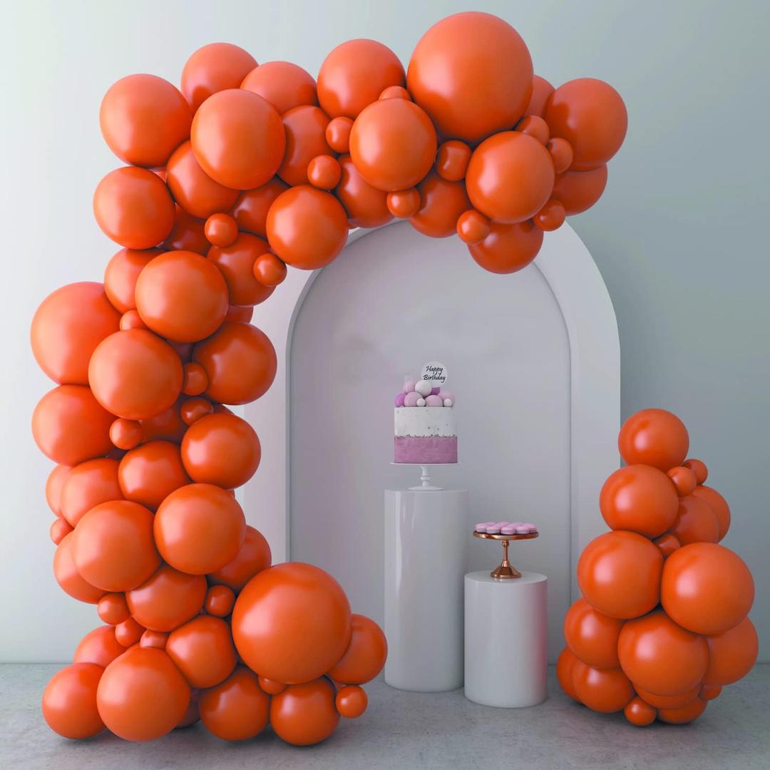 Burnt Orange Balloons 73pcs 5/10/12/18 inch Assorted Sizes Baby Shower Party Balloons Happy Birthday Decoration Tropical Hawaii Party Balloons