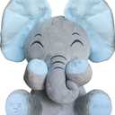 Aidiya Elephant Stuffed Animals Baby Gifts Peluches Ear Interactive Elephant Talking Singing Plush Toys for Girls Boys Gift Adjustable Volume 11.8" Set (Blue)