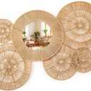 Vercraft 6 Pcs Boho Wicker Jute Wall Decor Baskets, 20",20",18",14",10,10"
