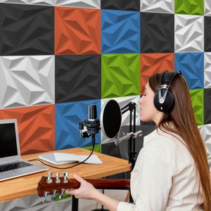 Art3dwallpanels Acoustic Panels 8 Pack Soundproof Wall Panels Acoustic Foam Sound Dampening, 3D Sound Absorbing, 12" X 12", Black