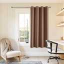 ChrisDowa Grommet Blackout Curtains for Bedroom - Thermal Insulated Room Darkening Curtains for Living Room (1 Panel Set, Cappuccino, 52W x 63L)