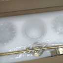 Brushed Gold 3-Light Vanlity Light Over Mirror, Wall Sconces, Gold Brass Bathroom Light Fixture with White Glass Flower Shade,E26 Socket (Bulbs Not Included)