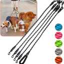 Four Dog Leash,4 Way Leash for Dogs,No Tangle Triple Leash for 4 Dogs,360 Swivel No Tangle Walking Leash for 4 Dogs,4 Dog Leash with Reflective for Large Medium Small Dogs (Four Leashes, Black)