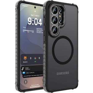 DEERLAMN Strong Magnetic Case for Samsung Galaxy S26 Ultra 6.9-Inch,[Compatible with Magsafe][Military Grade Drop Protection] Translucent Matte Shockproof Protective Phone Cover, Frosted Black