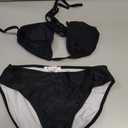 SHEKINI Women Halter Sexy Bikini Sets Brazilian Thong Cheeky String Two Piece Swimsuit(Manhattan Black, Small)