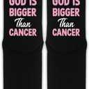 My God Is Bigger Than Cancer Socks - Inspirational Chemo Gifts For Breast Cancer, Cancer Patients, Chemotherapy (Cotton, cancer(167)) (Black)