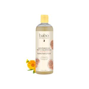BABO Botanicals Moisturizing Oat & Calendula 2-in-1 Bubble Bath & Wash  Lightly Scented Gentle Cleanser for Dry or Sensitive Skin  Safe for Baby, Toddler, Kids & Family  Vegan  1 or 2 Pack