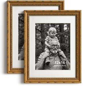 Yaetm 12x16 Gold Picture Frame, Ornate Vintage Frame for Art Prints, Single