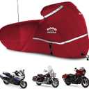 Rosefray Motorcycle Cover with Side Box Heavy Duty 600D Waterproof for Touring Models Harley Davidson Road King,Road Glide,Street Glide, Electra Glide,Low Rider-ST Indoor & Outdoor Storage Red