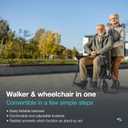 Helavo 2 in 1 Walker Wheelchair Combo - Foldable Aluminum Rollator with Footrests - Convertible to a Transport Chair, 300 lbs Load Capacity - Maximum Mobility in All Situations
