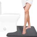 Yimobra Memory Foam Toilet Bath Mat U-Shaped, 24 X 20 Inches,Soft and Comfortable, Super Water Absorption, Non-Slip, Machine Wash and Easier to Dry for Bathroom Commode Contour Rug, Dark Gray