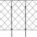 YARNOW Foldable Metal Garden Trellis for Climbing Plants, 23.6 x 20.8 Inch, Wrought Iron Vine Plant Support, Black