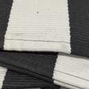 KOZYFLY Black and White Striped Outdoor Rug 5x7 Ft Area Rug Washable Indoor Outdoor Rug Cotton Striped Rugs for Living Room Farmhouse Large Floor Carpet for Bedroom Living Room Patio