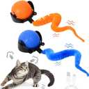 Speedy Tail 2.0 Cat Toy, Interactive Cat Toys for Indoor Cats, Automatic Moving Ball with Tail for Bored Indoor Adult Cats, Keep Them Busy Orange+Blue