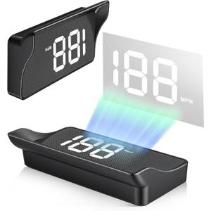 SINGARO Heads up Display for Cars, USB Plug Digital GPS HUD Speedometer with HD Large Font, Universal Mile HUD Head up Speed Displays, Car Interior Accessories for Women and Man(White)