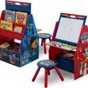 Delta Children Deluxe Kids Art Table | Easel, Desk, Stool, Toy Organizer, Nick Jr. PAW Patrol, 3 Piece Set