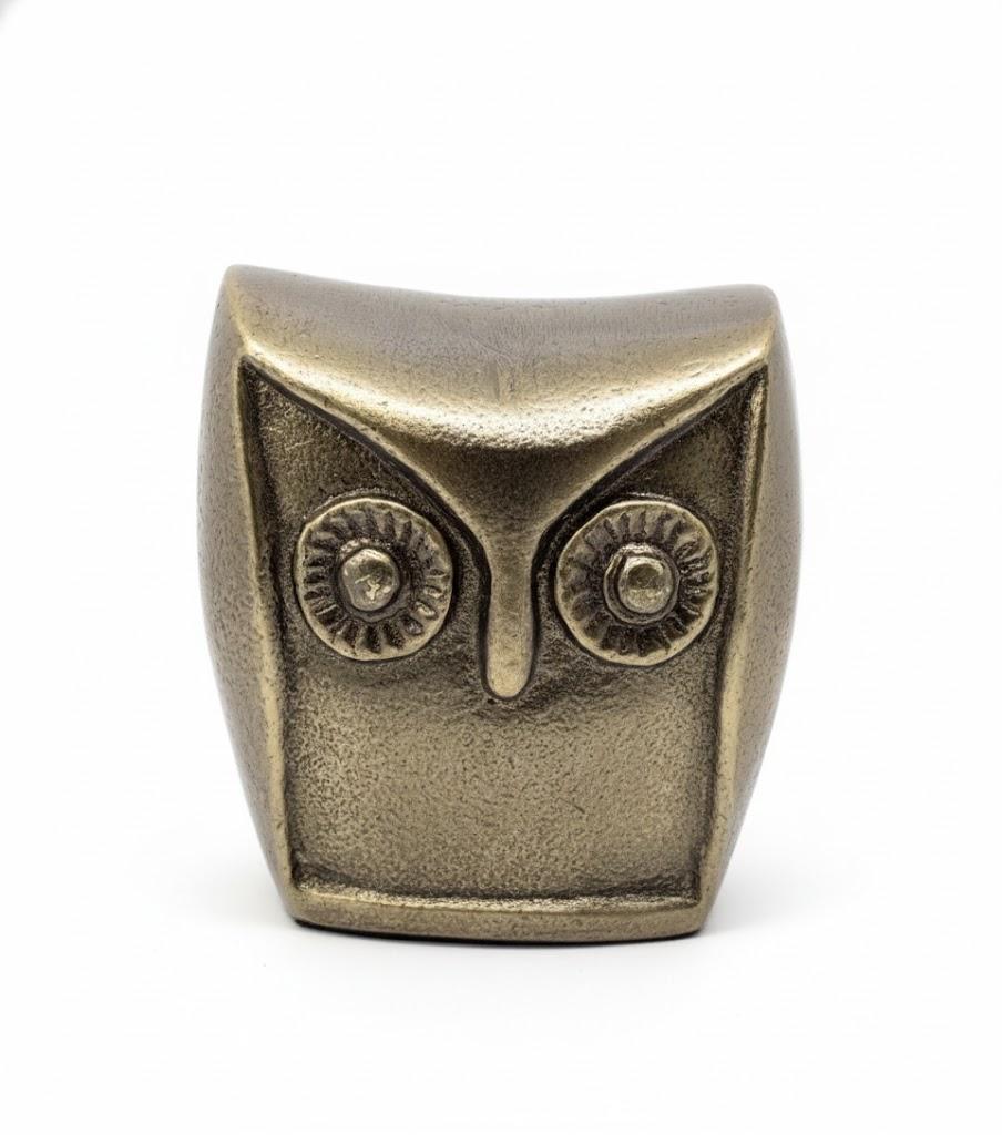 HD Designs Aluminum Owl Gold 3.6 Inches Home Decor Desk Table Shelf Figure