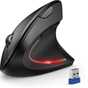 TECKNET Ergonomic Mouse, Wireless Bluetooth Vertical Mouse, 4800 DPI Optical Tracking, 6 Adjustable DPI, Quiet Clicks, 2.4GHz with USB A Receiver, 12 Months Battery, 6 Buttons, Wide Compatibility