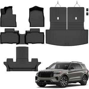 Auxko Floor Mats Cargo Mat Backrest Mat for Ford Explorer 2020-2026