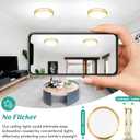 Brightever 13 Inch LED Ceiling Light Fixture, 36W 4400Lm Flush Mount Ceiling Lights, Dimmable 5CCT 2700K/3000K/4000K/5000K/6500K, Super Bright Modern Bedroom Lamps for Kitchen Hallway, Gold, 2 Packs
