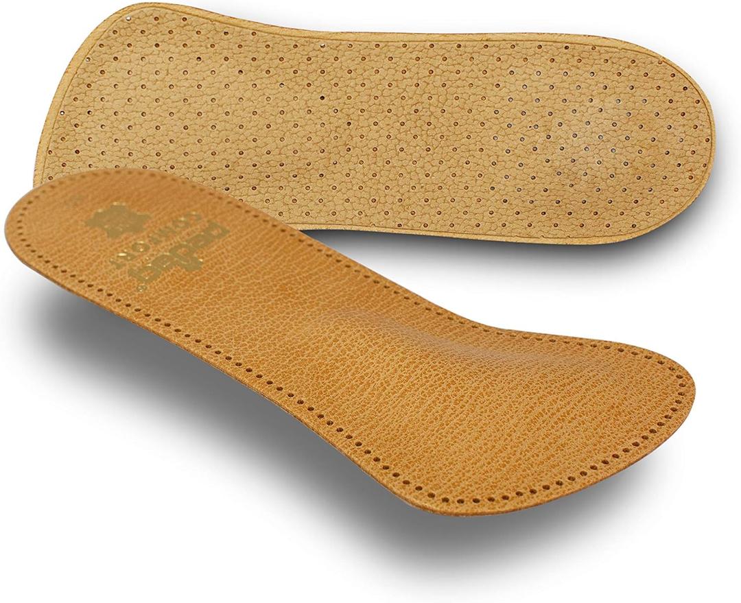pedag Comfort Leather 3/4 Inserts for Whole Foot Support, Handmade in Germany, Men and Women's Dress Shoes, Flats, Ballet Flats, Sandals, Real Leather, Tan, 1 Pair, US W 9 / M 6 / EU 39