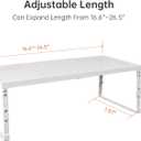 Expandable Adjustable Stackable Multi-Purpose Spice Racks,Metal Storage Rack, Practical Kitchen Pantry Shelves, Countertop for Kitchen, Bathroom, Storage Room & Other Places(1Pack/White,Medium)