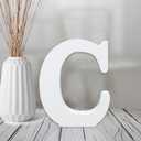 AOCEAN 4 Inch White Wood Letters Unfinished Wood Letters for Wall Decor Decorative Standing Letters Slices Sign Board Decoration for Craft Home Party Projects (C)