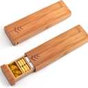 Bamboo Weekly Pill Organizer 1 Time a Day - Daily Pill Box 7 Day, Travel Pill Case Perfect for a Vitamin or Supplement, Bamboo Wood Medication Box, 1Pcs