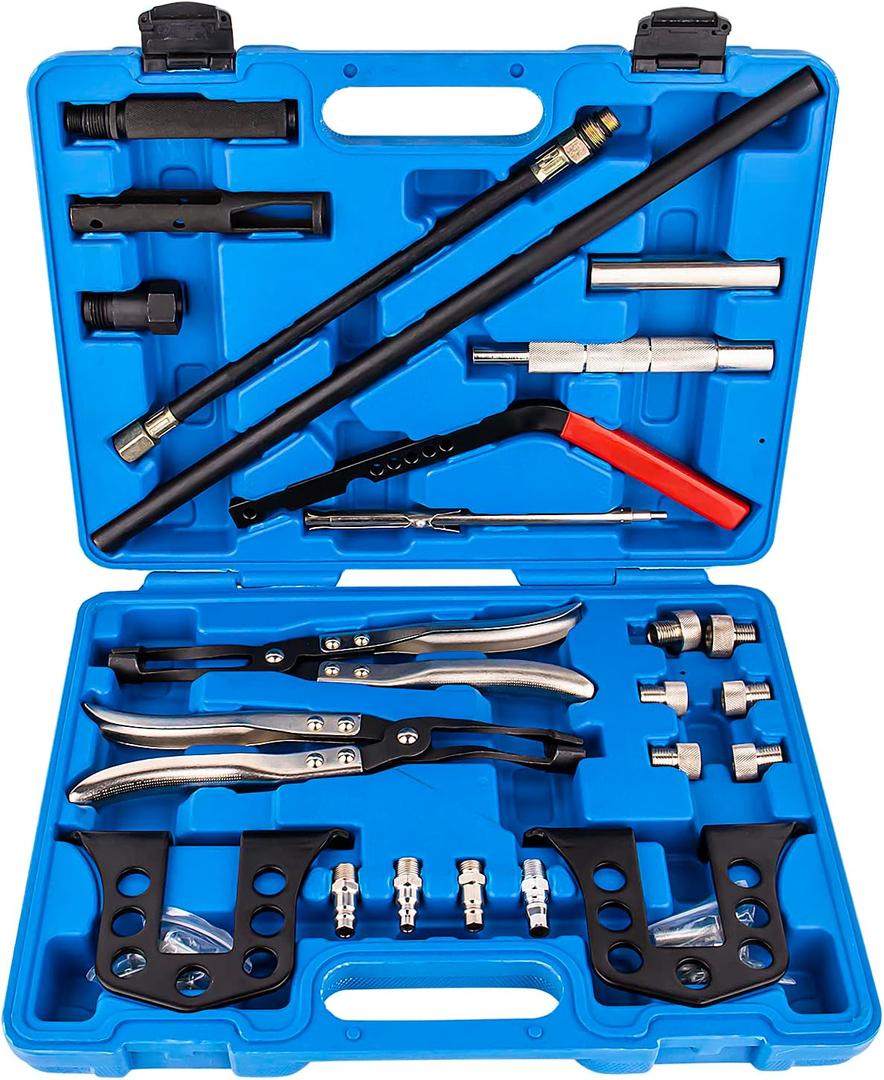 Valve Spring Compressor Cylinder Head Service Set Universal Overhead Engine Valve Spring Remover and Installer OHV OHC Compressor Tool for 8 16 and 24 Valve Engines