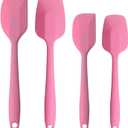 Silicone Spatulas Set, Rubber Spoon Spatula Heat Resistant Spoonula One Piece Design Seamless Spatula Non-Stick Scrapers Baking Mixing Tool (Pink)