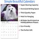 4 x windrio 2026 Wall Calendar, Calendar 2026, July 2025 - December 2026, Wall Calendar Maltese, 12" x 24" Opened,Full Page Months Thick & Sturdy Paper for Calendar Organizing & Planning