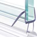Shower Door Bottom Seal, 2 PCS 3/8" x 36" Shower Door Sweep for 3/8 Inch Glass, Frameless Glass Shower Door Seal Strip, Stop Shower Leaks and Create a Water Barrier