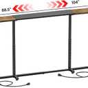 Narrow Console Table Behind Couch, Adjustable 88.5-104" L & 24.8-35.8" H Extra Long Sofa Table Behind Couch with 2 Power Outlets, 5.9" Skinny Console Table Entryway Shelf, Small Spaces, Rustic Brown