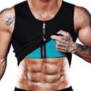 NonEcho Men Sauna Vest Hot Sweat Waist Trainer Corset Neoprene Tank Top Shapewear Slimming Shirt Workout Suit, XL