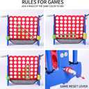 Giant 4 Row Game with Carrying Bag and Mesh Fabric .Giant 4-to-Score Game Set Suitable for Indoor and Outdoor Holiday Parties and Family Gatherings. Blue red