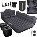 Umbrauto Inflatable Car Mattress Bed: SUV Camping Air Mattress for Truck Backseat with Pump & Pillows, Blow Up Car Sleeping Mattress for Van Back Seat (Black)