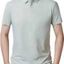 Men's Golf Polo Shirts Light Weight Business Casual Athletic Short Sleeve Polos Comfy Breathable Wicking (Gray, M)