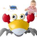 Crawling Crab Baby Toy Fantastic Creatures Toys Infant Sensory Tummy time Toys 3-12 Babies boy Girl Learning Crawl 3-6 6-12 Walking Toddler Gifts for 36 Months Old (Yellow)