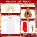 Simple polymer 6 Pcs Jesus Costume for Kid Biblical Christ Robe Set Shepherd and Greek God Costume for Easter Halloween Standard Size
