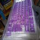 HITIME XVX Purple Clear Keycaps,Transparent Keycaps 60 75 100 Percent,Ceramic Keycap Style, Shine Through Keycap, Cherry Profile Keyboard Key Cap Set for Mx Switches Mechanical Keyboard, 119 Keys