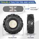 11x4.00-4" Tiller Tire and Wheel, 3/4" Axle Size, 3-1/8" Centered Hub, Compatible with Craftsman & Troy-Bilt Tiller Replacement