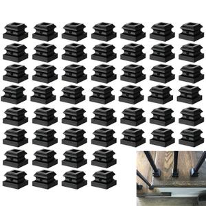 50 Pcs Baluster Shoes Stair Flat Shoe with Screw and Wrench, Suitable 1/2" Square Iron Balusters Basket Twist Knuckle Staircase Balusters Metal Spindle Railing