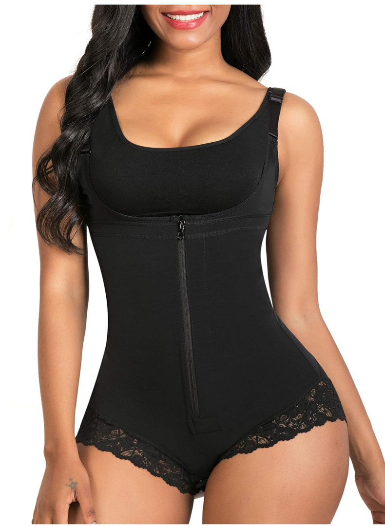 SHAPERX Women's Fajas Colombianas Shapewear Postpartum Tummy Control Body Shaper Butt Lifter Bodysuit, 2XL