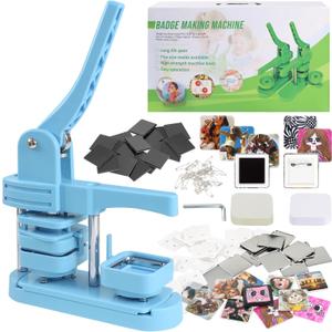 Goodcrafter Fridge Magnet Button Maker Machine,2-in-1 Fridge Magnet & Button Maker Machine, 50mm/1.97 inch Square Magnets Badge Maker Machine with 550 Free Parts (Includes 50 Pins)