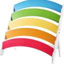 Wooden Kids Bookshelf, Rainbow Book Shelf for Kids Rooms, 4 Tier Toddler Storage Book Rack, Montessori Bookcase for Playroom, Nursery, Living Room