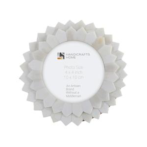 Handicrafts Home Handmade 4x4 Picture Frame, Farmhouse Photo Frames Ideal for Living Room, Office, Victorian Home Decor, Perfect for Gallery Wall, Tabletop Display and collage - Scalloped Radiance