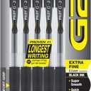 Pilot G2 Premium Gel Roller Pens, Extra Fine Point 0.5 mm, Gel Pens Black, Pack of 5 - Ideal for School, Journaling & Office Writing